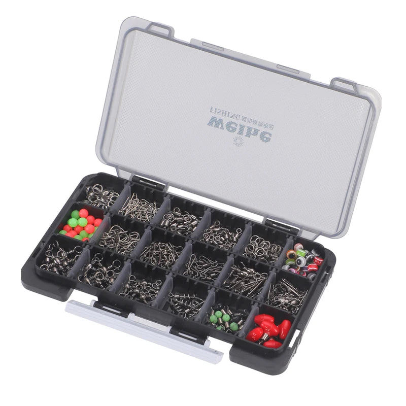 WEIHE 236pcs Fishing Accessory Combo Accessories Kit for Fishing Activity Swivel Snap Bead Split Ring Pesca Set
