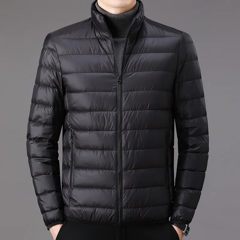 Winter New Men's Stand-Up Collar Short Down Suit Fashion Casual Light Down Jacket Men's Clothing