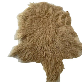 Long Curly Fur Mongolian Sheep Skin Tibetan Lamb Skin Pelt blanket