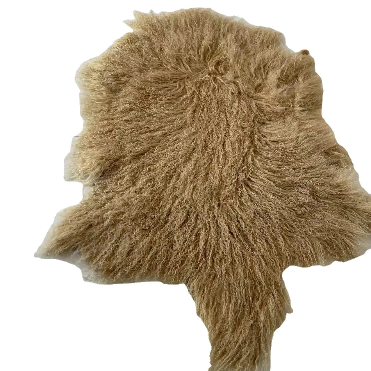 Long Curly Fur Mongolian Sheep Skin Tibetan Lamb Skin Pelt blanket