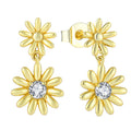 CUSTOM OEM Silver 925 18k Gold Plated Vintage Classical Flower Stud Earrings with Zircon for Unisex