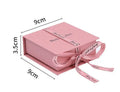 Custom Eco-friendly Square Pattern Small Jewelry Box Ribbon Decorated Necklace Ring Gift Packaging for Jewellery