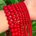 Wholesale Fashion 4/6/8/10/12mm Round Synthetic Red Coral Beads for Women & Girls DIY Jewelry Shell Bone & Coral Beads