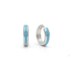 Fashion Epoxy Earrings 925 Sterling Silver Simple Geometric Hoop Earrings for Women