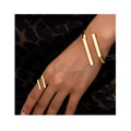Jachon Classic Simple Geometric Line Gold Adjustable Bracelet Ring Set New Design Fashion Cuff Bracelets for Women
