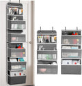 Custom Logo Wardrobe Clothes Toys Foldable Fabric Storage Bag 6-shelf Wall Mount Over Hanging Door Organizer with Clear Window