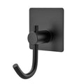 Bathroom Kitchen Stainless Steel No Drilling Wall Hooks J Shape Black Self Adhesive Towel Hook
