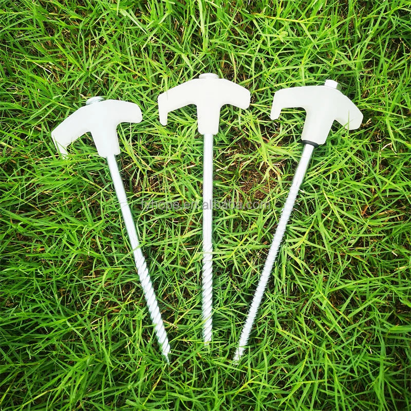 Hopewang TP3016 Industrial Grade 20.5cm Dia 7.5mm Galvanized Steel Hexagon Head Thread Glow Dark Tent Peg for Camping All
