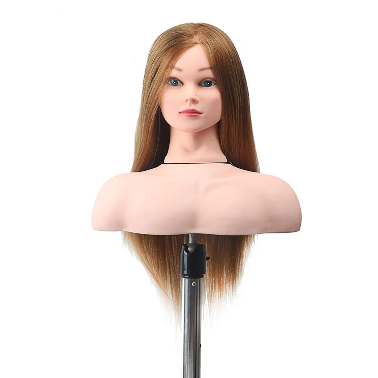 Factory Outlet Cosmetology Mixed Human Hair Salon Practice Hairdresser Mannequin Head With Hair for Training
