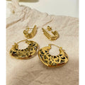 2 Designs Stainless Steel Gradual Bar Earrings Hollow Pattern Love Heart Earrings Fashion Modern 18K Gold Plated Jewelry 2023