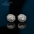New Arrival Silver 925 Original Total 2 Carat Brilliant Cut Diamond Test Past D Color Oval Moissanite Stud Earrings Fine Jewelry