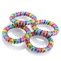 Wholesale 5.5cm Rainbow Telephone Wire Hair Band Spiral Pony Holder Elastic Coil Hair Ties for Distributor
