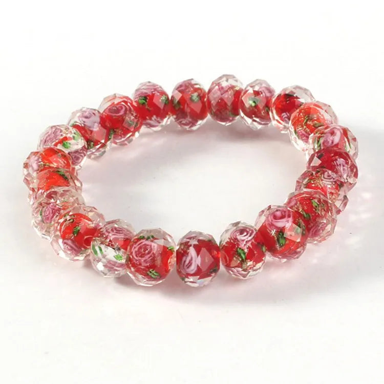 Yiwu Exquisite Ladies Multi - Cut Glass Flat Bead Bracelet