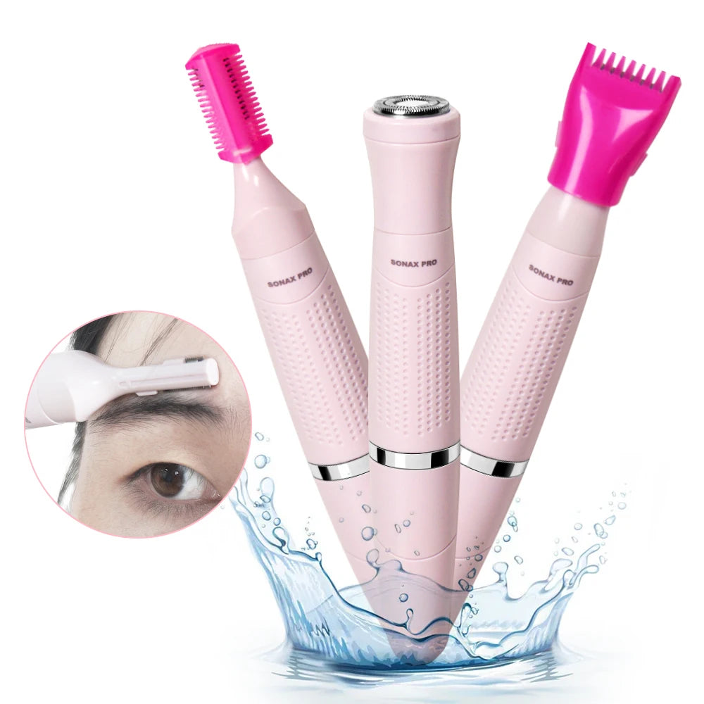 Eyebrow Trimmer Painless Facial Hair Removal 3 in 1 Electric Shaver Razors for Women