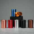 Wholesale Tall Screw Top Aluminum Tea Tin Embossed Cylinder Aluminum Electrolyte Powder Round Tin Containers Can for Coffee