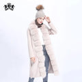 Europe Style Winter Spring Outerwear with Belted Waist Luxury Warm Coat Elegant Women Cashmere Wool Trench Coat