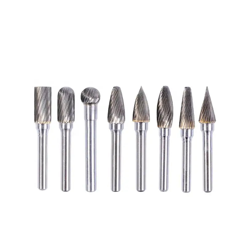 Tungsten Steel Grinding Head Double-grain Rotary File Milling Cutter Set for Woodworking and Sculpture