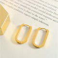 New Fashion 18K Vacuum Gold Plated No Fade Stainless Steel Chunky Earrings Women Elegant Oval Hoop Earrings