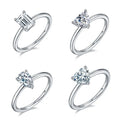 LIMING 4 Styles Luxury Fine Jewelry Zirconia Fashion Wedding Heart Triangle Rectangle Female Crystal Design Ring for Women Gift