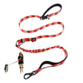 Custom Heavy Reflective Nylon Dog Safety Leashes with Car Seat Belt Double Handle No Pull Hands Free Dog Leash for Training