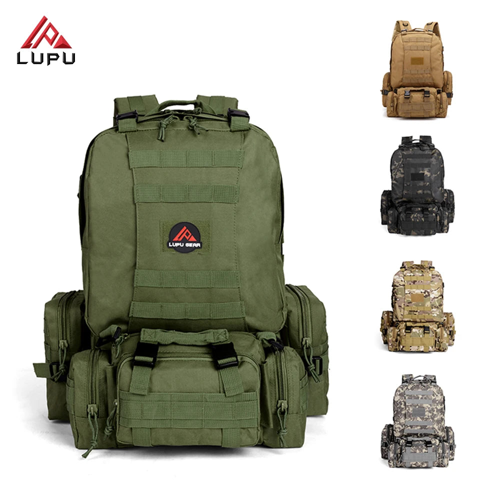 55L Oxford Camouflage Hunting Camping Molle Bag Tactical Backpack Multifunctional Durable Fashion Waterproof Zipper Nylon Sport