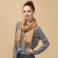 Good Quality Factory Price Soft Woven Custom Logo Pashmina Scarf Solid Fringe 100% Grade Cashmere Women Winter 30x180cm Krown