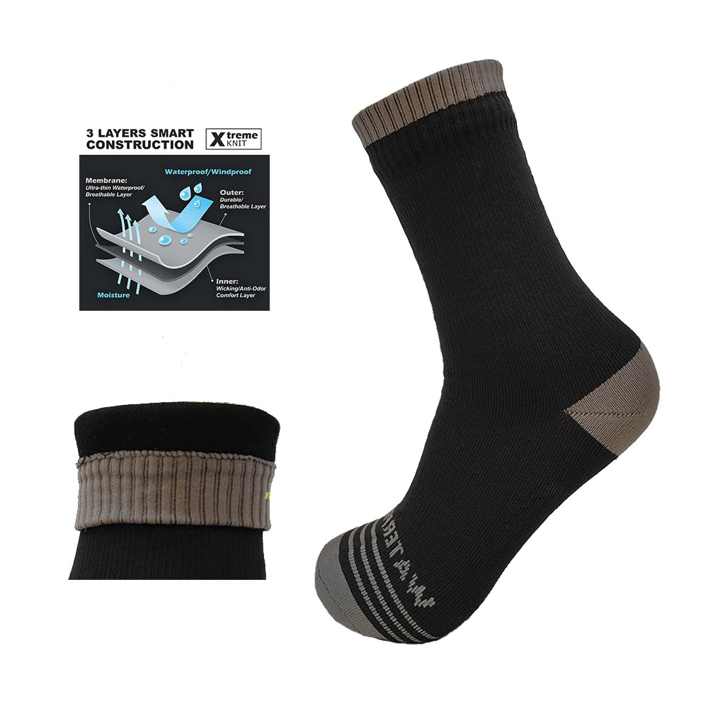 100% Waterproof Socks Stretchable Ski Coolmax Warm Custom Logo Waterproof Socks for Men Winter Rain Snow Sports Wudu Socks