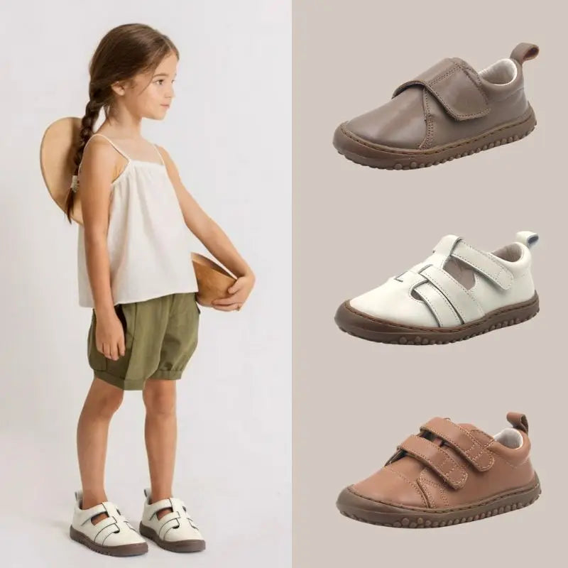New Style College British Style Minimalist Versatile Kids Shoes Retro Girls Barefoot Casual Shoes
