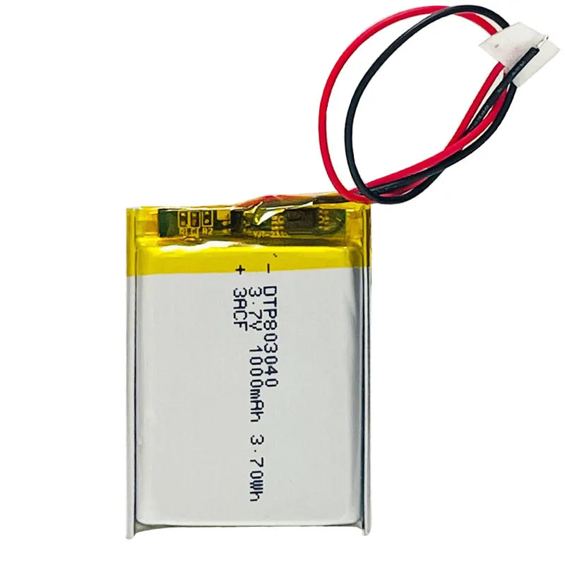 3.7 v Lithium Ion Battery 1000mAh DTP803040 Rechargeable Polymer  Battery