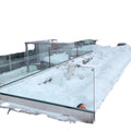 Modern Design Frameless Glass Balustrades Aluminum U Shape Channel System Hotel Outdoor Balcony Fence Stair Handrails