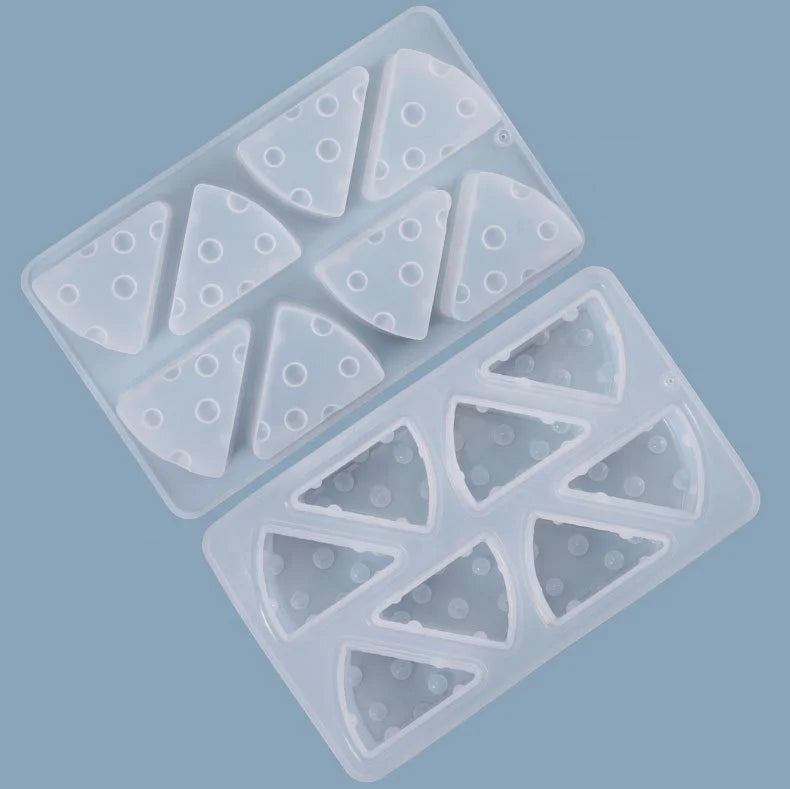 8 Cavities Cheese Silicone Soap Mold Triangle Cylinder Candle Mold