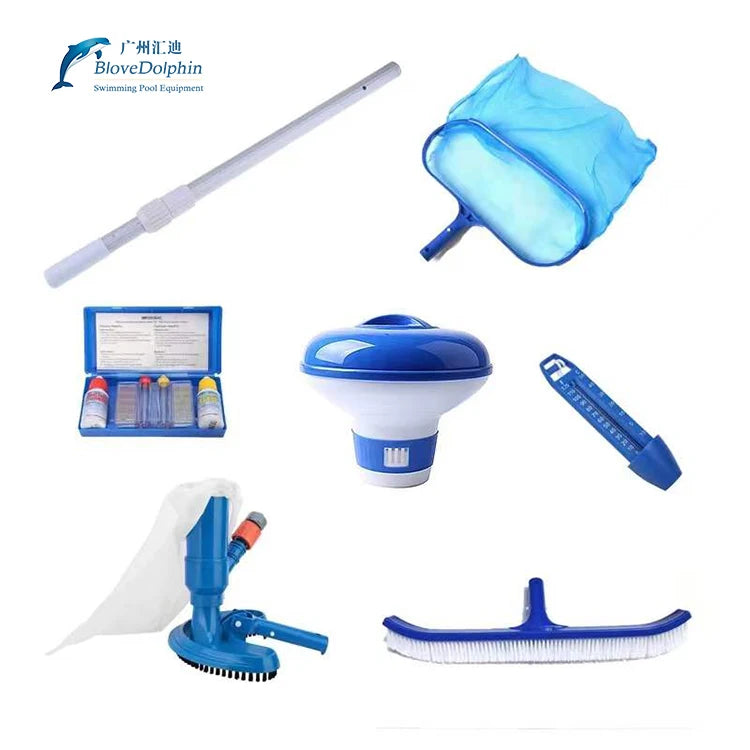 Swimming Pool Cleaning Kit Vacuum Jet Suction Head Deep-shallow Net Dispenser Pool Cleaning Accessories
