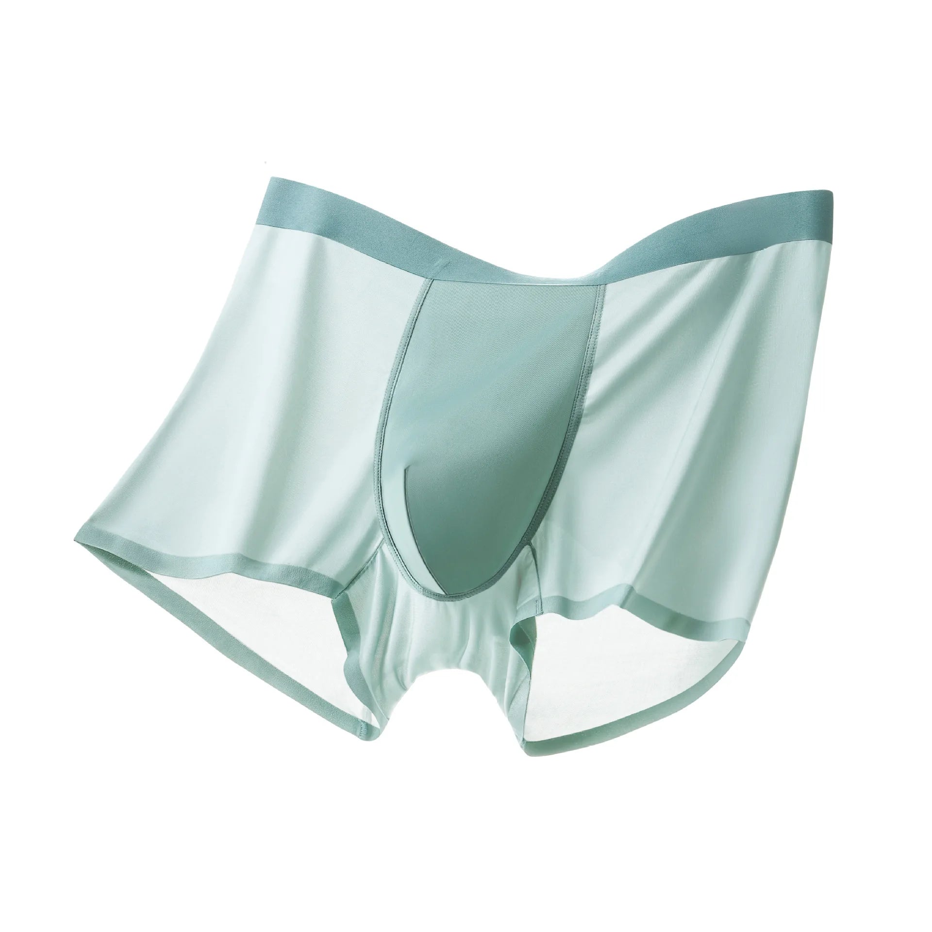 Men's Ice Silk Underwear Pure Color Breathable Boxer Briefs Seamless Boy Boxers