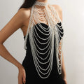 Handwoven Pearl Shoulder Chain Wholesale High Quality Acrylic Pearl Made Fashion Jewelry Body Chain