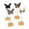 JINSKY Butterfly Design Metal Base Microfiber Earring Stand Jewelry Organizer Display Holder