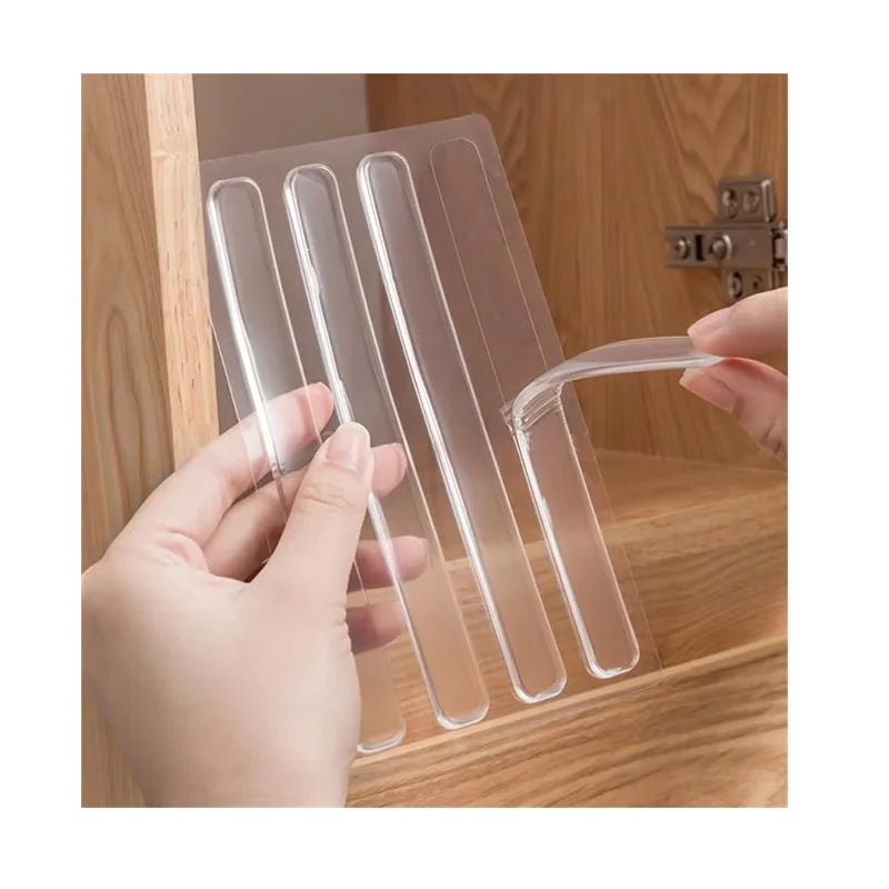 Door Stopper Toilets Drawer Door Cabinets Anti-collision Silicone Pad Self Adhesive Buffer Bumper Strip Mute Protection Pad