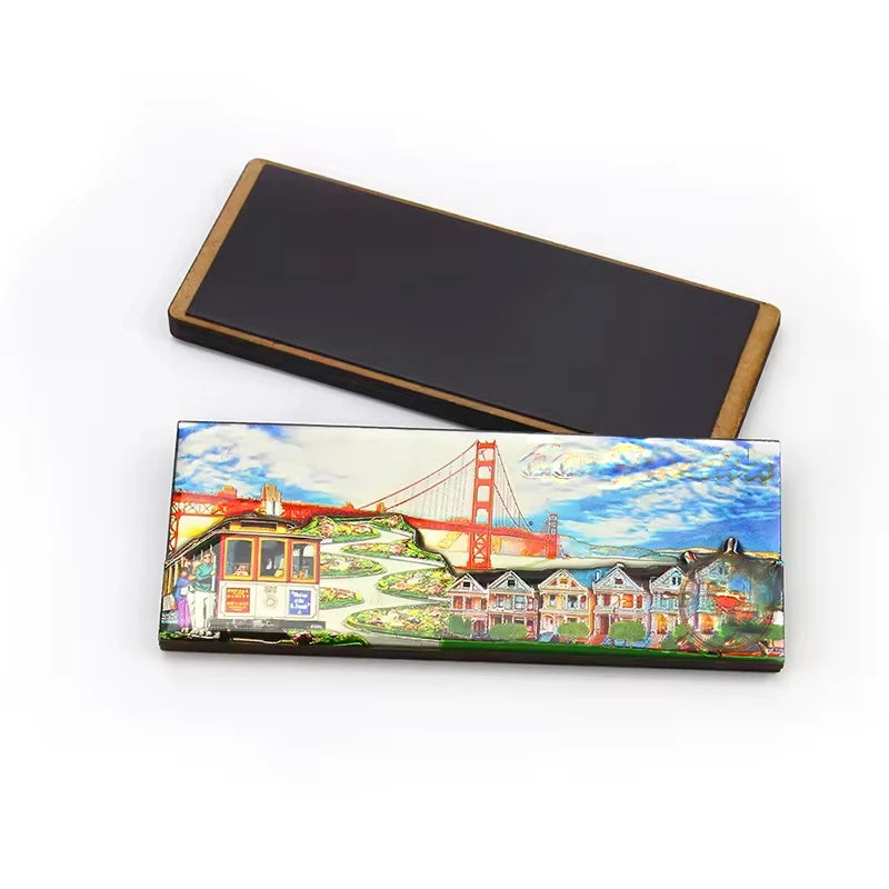 Cheap Customized City Series Magnetic Home Decoration Accessories Arts Crafts Wooden Souvenir Fridge Magnets