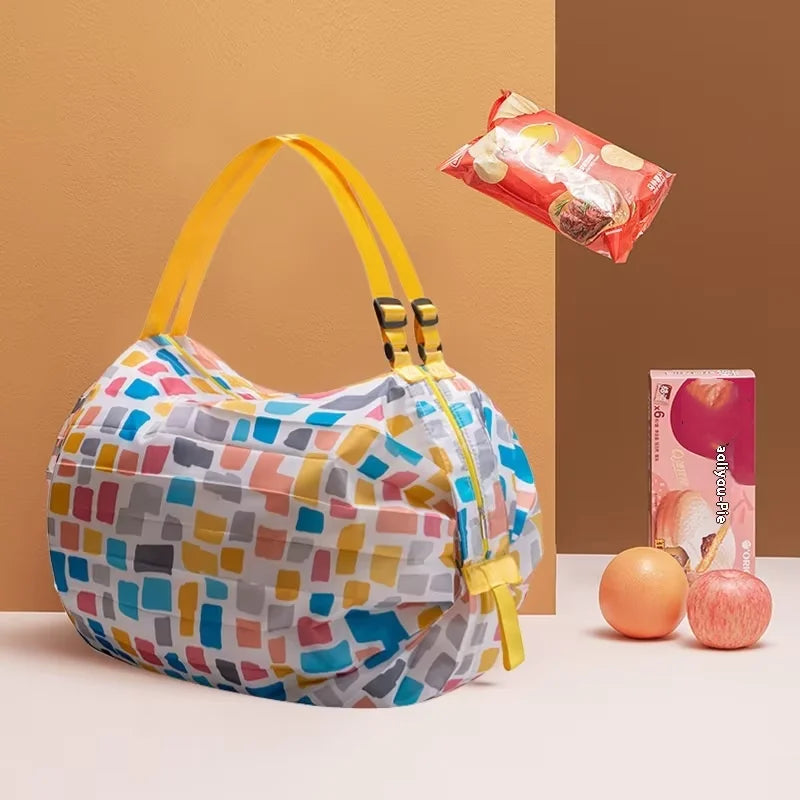 Wholesale Eco-Friendly Foldable Travel Shoulder Bag Portable Thickened Large Grocery Shopping Bag Supermarket Shopping Bag