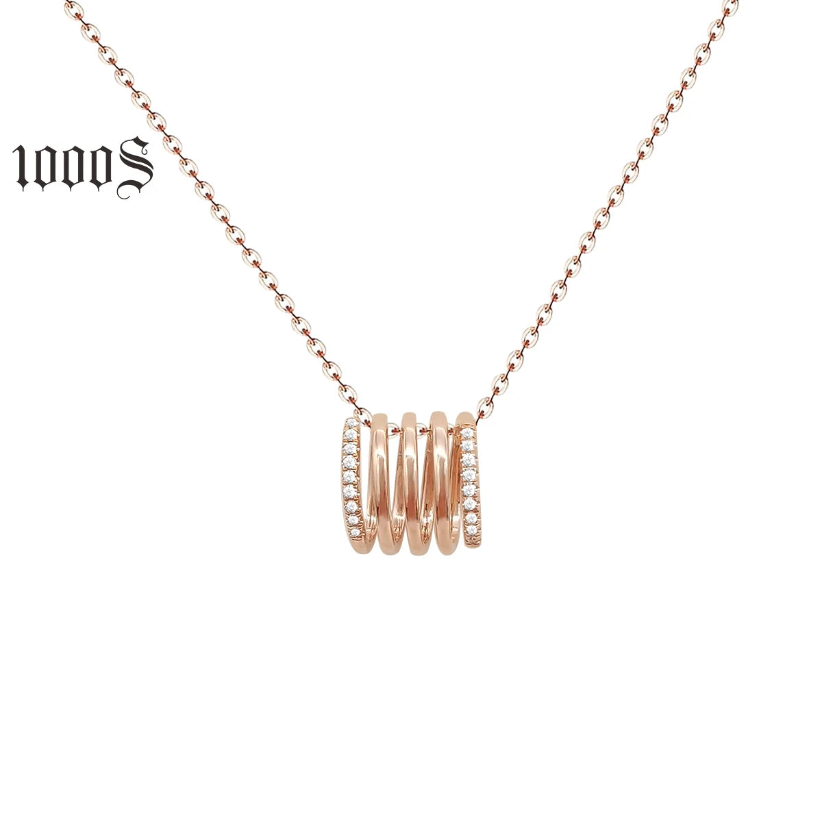 Gold Jewelry Necklace 18K  Fashion Girl Necklace Special Designs 18k  Solid Gold Spring Pendant Necklace