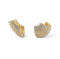 Milskye Charming Jewelry for Girls 18k Gold Plated Brass Diamond Gold Crawler Hoop Earrings