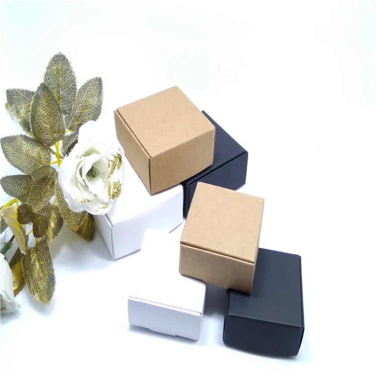Flat Pack Brown Corrugated E-flute Box Soap Box Paper Packaging Folding Box With Printed logo on Sticker