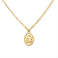 Factory Supply Direct Oval Angle Pendant Necklace Plated Stainless Steel Jewelry Gold Titanium Steel for Women 18K Necklaces