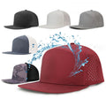 HS15 Fashion Style Fashion Laser Cut Hydro Baseball Hat Trenches 6 Panel Rubber Patch Water Proof Blank Golf Hat