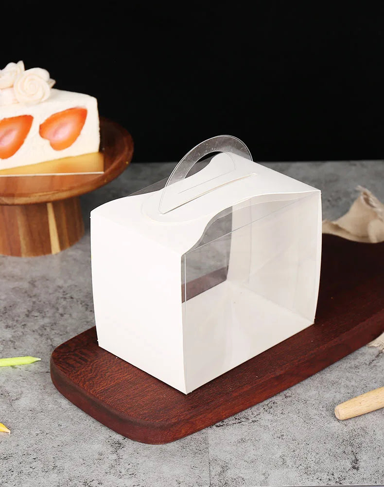 New Pure Color Transparent Mousse Cake Box with Handle