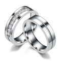 Stainless Steel Zircon Women and Men Ring Jewelry Gold Plated Stainless Steel Couple Rings for Lovers