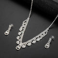 Silver Color Chain Custom Diamond Wedding Necklaces Earring Fashion Fine Jewelry Bridal Necklace Sets for Women