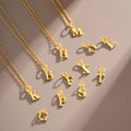 925 Sterling Silver Simple Mini 18K Gold Plated 26 A-Z Initial Letter Pendant Necklace for Women Wholesale