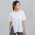 High Quality Gym Wear Women Short Sleeve Fitness Shirts Custom Logo 85%Nylon 15% Spandex Yoga Top Loose Workout Sport T-Shirt