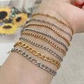 Wholesale Hot Sale Women's Minimalist Design 18K Gold-Plated Titanium Steel Link Versatile Square Thin Chain Bracelet Jewelry