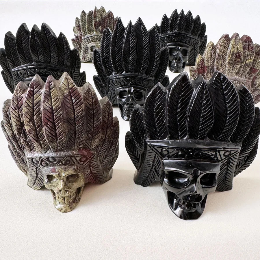 Wholesale Dragon Blood Indian Crystal Skulls Gem Stone Skulls